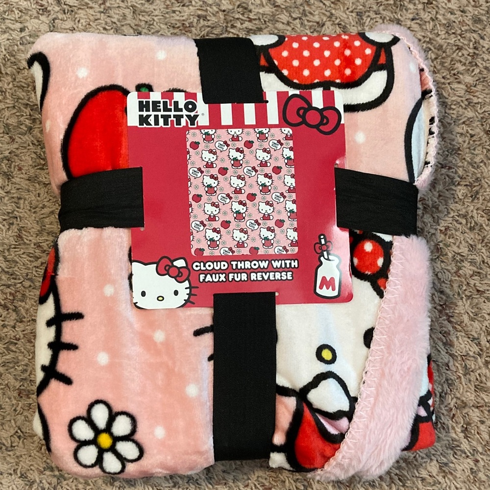 Hello Kitty Pink and Red Cloud Throw
